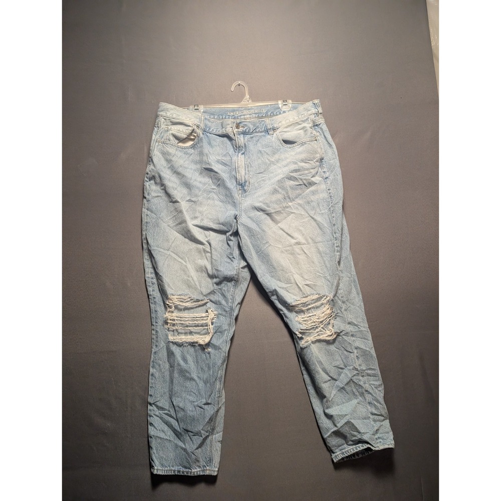 American Eagle Outfitters Jeans Women 20 Blue Ripped Denim Distressed Light Wash